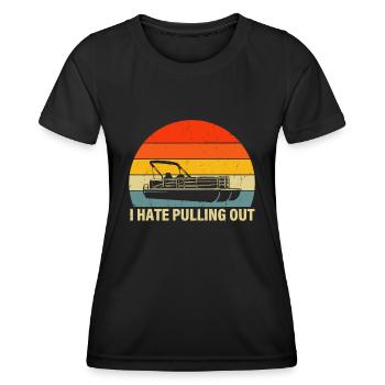 Lustiges Bootfahren, ich hasse es, herauszuziehen - Frauen Funktions-T-Shirt - Schwarz - Vorne - AI Model Female 172 light (172cm)