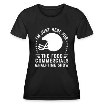 Je suis juste ici pour les publicités alimentaires - T-shirt sport Femme - noir - Devant - AI Model Female 172 light (172cm)