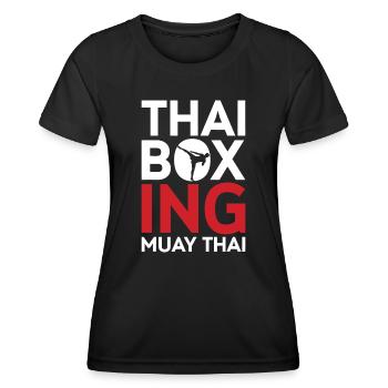 Thai Boxen Muay Thai - Frauen Funktions-T-Shirt - Schwarz - Vorne - AI Model Female 172 light (172cm)
