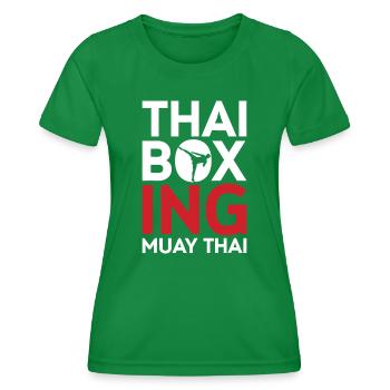 Thai Boxing Muay Thai - Women's Functional T-Shirt - kelly green - Front - AI Model Female 172 dark (172cm)