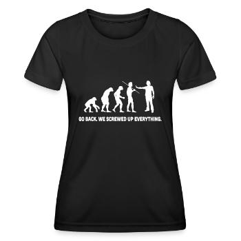 Evolution - Revenez en arrière nous avons tout foiré - T-shirt sport Femme - noir - Devant - AI Model Female 172 light (172cm)