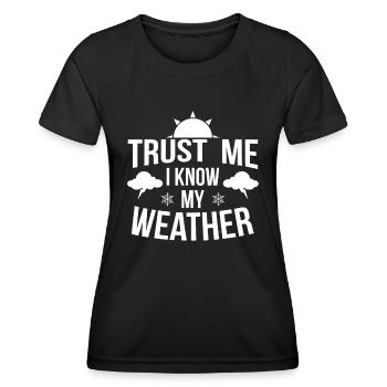 Wetter Meteorologe Geschenk Meteorologe Wetterfrosch - Frauen Funktions-T-Shirt - Schwarz - Vorne - AI Model Female 172 light (172cm)