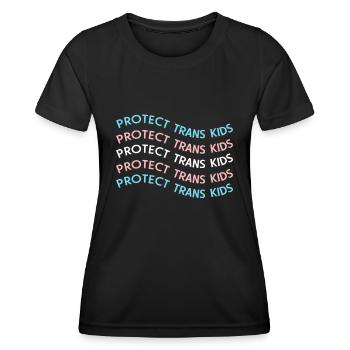Protect Trans Kids, Transgender LGBT Pride - T-shirt sport Femme - noir - Devant - AI Model Female 172 light (172cm)