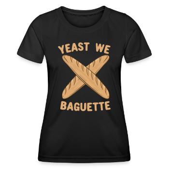 Hefe We Baguette, lustiges französisches Brot Wortspiel - Frauen Funktions-T-Shirt - Schwarz - Vorne - AI Model Female 172 light (172cm)