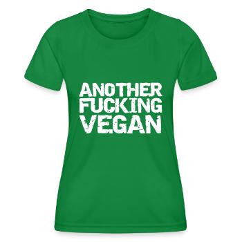Funny Vintage Vegan Quote - Women's Functional T-Shirt - kelly green - Front - AI Model Female 172 dark (172cm)