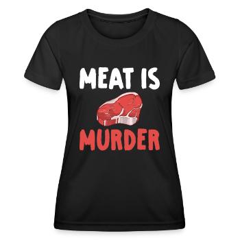 La viande est un amateur de légumes meurtrier végétalien - T-shirt sport Femme - noir - Devant - AI Model Female 172 light (172cm)