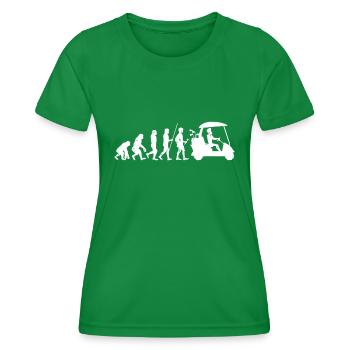 Golf Evolution Lustig | Golfer - Frauen Funktions-T-Shirt - Kelly Green - Vorne - AI Model Female 172 dark (172cm)