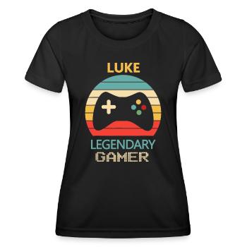Luke Name Geschenk, personalisierter legendärer Spieler - Frauen Funktions-T-Shirt - Schwarz - Vorne - AI Model Female 172 light (172cm)
