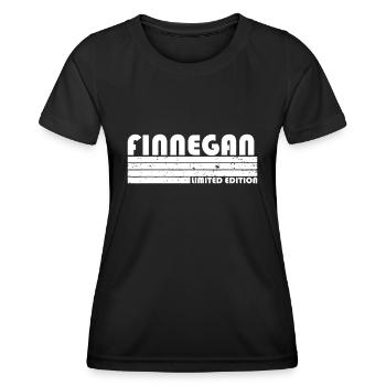 FINNEGAN cadeau nom personnalisé - T-shirt sport Femme - noir - Devant - AI Model Female 172 light (172cm)