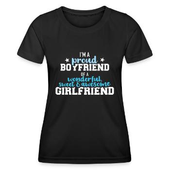 Proud boyfriend of a wonderful - Women's Functional T-Shirt - black - Front - AI Model Female 172 light (172cm)