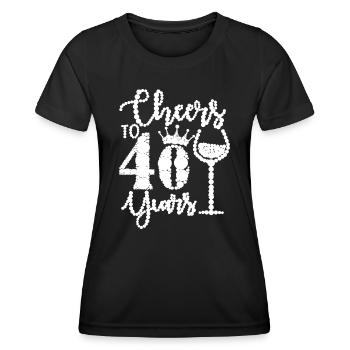 Bravo à 40 ans Joyeux 40e anniversaire - T-shirt sport Femme - noir - Devant - AI Model Female 172 light (172cm)