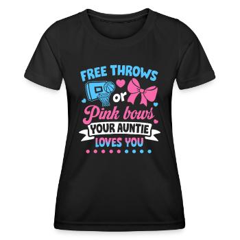Freiwürfe oder rosa Schleifen Tante liebt dich Baby - Frauen Funktions-T-Shirt - Schwarz - Vorne - AI Model Female 172 light (172cm)