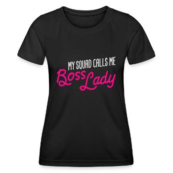 Manager-Geschenk Mein Trupp nennt mich Managerin - Frauen Funktions-T-Shirt - Schwarz - Vorne - AI Model Female 172 light (172cm)