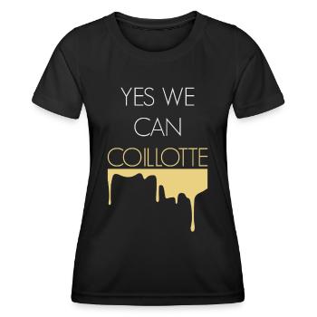 Yes We Can coillote - T-shirt sport Femme - noir - Devant - AI Model Female 172 light (172cm)