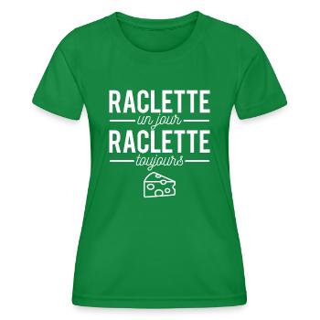 Raclette un jour raclette toujours manger fromage - T-shirt sport Femme - vert - Devant - AI Model Female 172 dark (172cm)