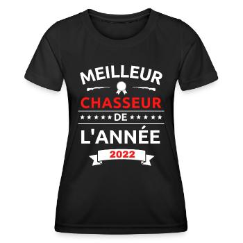 meilleur chasseur de l année 2022 - T-shirt sport Femme - noir - Devant - AI Model Female 172 light (172cm)