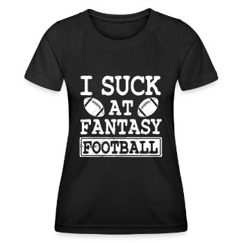 Lustig, ich sauge bei Fantasy Football League Verlierer - Frauen Funktions-T-Shirt - Schwarz - Vorne - AI Model Female 172 light (172cm)