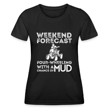 Wochenend-Vorhersage Vierrad-Chance auf Schlamm - Frauen Funktions-T-Shirt - Schwarz - Vorne - AI Model Female 172 light (172cm)