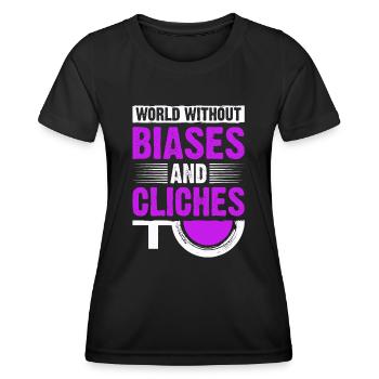 Internationaler Frauentag, Klischee, Patriarchat - Frauen Funktions-T-Shirt - Schwarz - Vorne - AI Model Female 172 light (172cm)