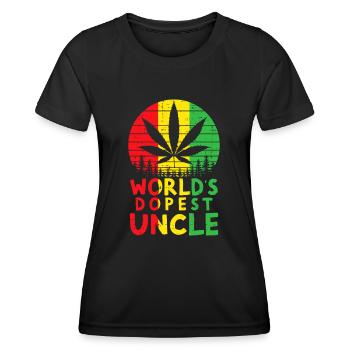 Worlds Dopest Onkel Rasta Jamaikanisches Gras Cannabi - Frauen Funktions-T-Shirt - Schwarz - Vorne - AI Model Female 172 light (172cm)