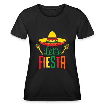 Cinco De Mayo Let's Fiesta Cactus Sombrero Hat - T-shirt sport Femme - noir - Devant - AI Model Female 172 light (172cm)