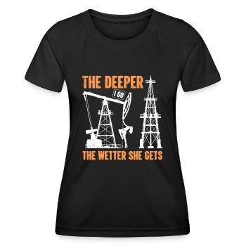 Bohrinsel Bohren Lebensstil Ölfeldarbeiter Hart - Frauen Funktions-T-Shirt - Schwarz - Vorne - AI Model Female 172 light (172cm)