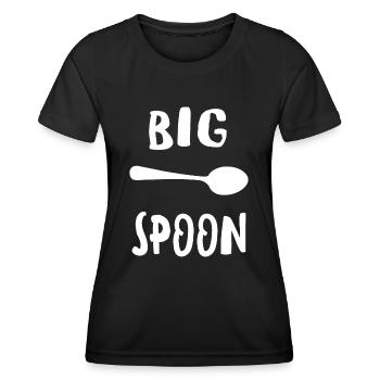 Big Spoon - Lustiges passendes Familienpaar - Frauen Funktions-T-Shirt - Schwarz - Vorne - AI Model Female 172 light (172cm)