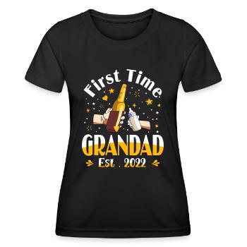 Grandad Gift First Time Grandad EST 2022 - Women's Functional T-Shirt - black - Front - AI Model Female 172 light (172cm)