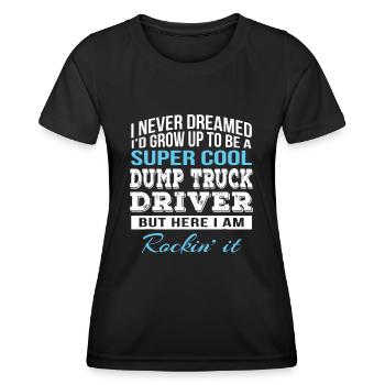 Cadeau amusant de conducteur de camion à benne basculante - T-shirt sport Femme - noir - Devant - AI Model Female 172 light (172cm)