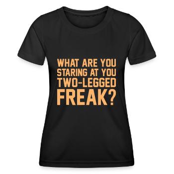 Two Legged Freak Funny Amputee Prosthetic Surgery - Women's Functional T-Shirt - black - Front - AI Model Female 172 light (172cm)