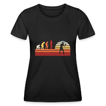 Retro Boxing Combat Sparring Handschuh - Vintage Boxer - Frauen Funktions-T-Shirt - Schwarz - Vorne - AI Model Female 172 light (172cm)