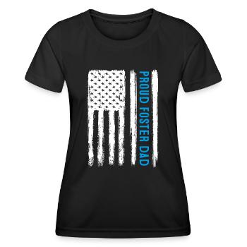Stolzer Pflegevater Elternteil Familie Adoptionstag Männer - Frauen Funktions-T-Shirt - Schwarz - Vorne - AI Model Female 172 light (172cm)