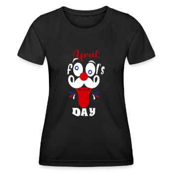 Joyeux poisson d’avril 1er poisson d’avril - T-shirt sport Femme - noir - Devant - AI Model Female 172 light (172cm)