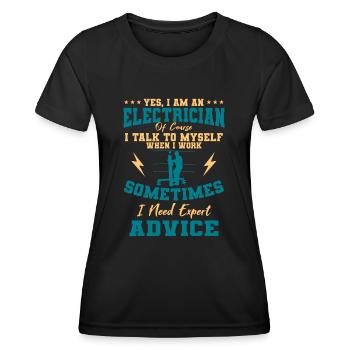 Elektriker Elektriker Elektriker Verkabelung Elektrik - Frauen Funktions-T-Shirt - Schwarz - Vorne - AI Model Female 172 light (172cm)