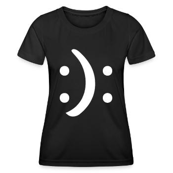 Conscience bipolaire Heureux Triste visage Santé mentale - T-shirt sport Femme - noir - Devant - AI Model Female 172 light (172cm)