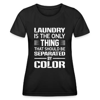 La lessive est la seule chose séparée par la couleur - T-shirt sport Femme - noir - Devant - AI Model Female 172 light (172cm)