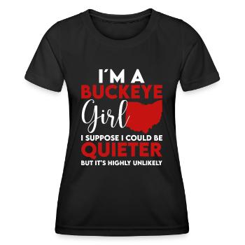 Im A Buckeye Girl, Ohio State For Women - Women's Functional T-Shirt - black - Front - AI Model Female 172 light (172cm)