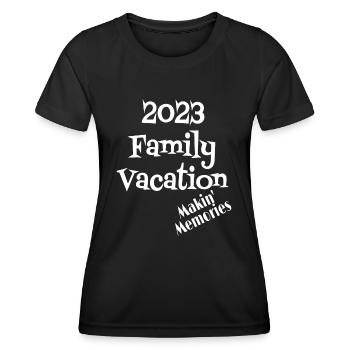 Passende Erinnerungen an den Familienurlaub 2023 - Frauen Funktions-T-Shirt - Schwarz - Vorne - AI Model Female 172 light (172cm)