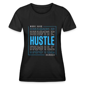 Travailler dur Travailler plus dur - T-shirt sport Femme - noir - Devant - AI Model Female 172 light (172cm)