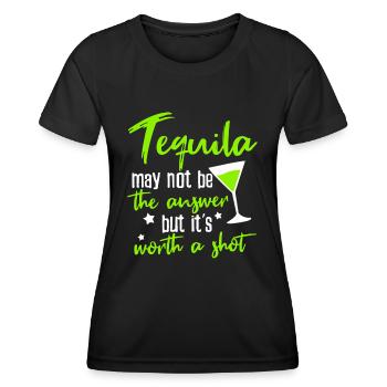 Tequila einen Versuch wert - Frauen Funktions-T-Shirt - Schwarz - Vorne - AI Model Female 172 light (172cm)