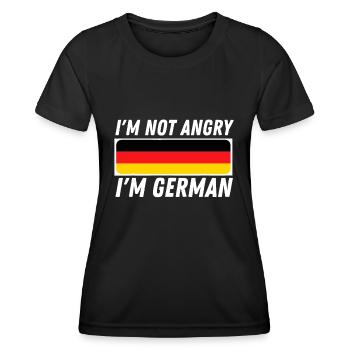 Ich bin nicht wütend, ich bin Deutscher - Deutschland Flagge Deutsch - Frauen Funktions-T-Shirt - Schwarz - Vorne - AI Model Female 172 light (172cm)