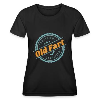 Zertifizierter alter Furz Lustiges Ruhestandsgeschenk Geburtstag - Frauen Funktions-T-Shirt - Schwarz - Vorne - AI Model Female 172 light (172cm)