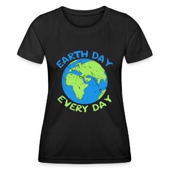 Anniversaire de la planète Jour de la Terre Jour de la Terre Tous les jours - T-shirt sport Femme - noir - Devant - AI Model Female 172 light (172cm)