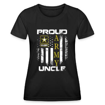 Vintage Proud Army Uncle With American Flag Gift - Women's Functional T-Shirt - black - Front - AI Model Female 172 light (172cm)