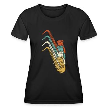 Saxophonist Saxist Sax I Vintage Saxophone - Women's Functional T-Shirt - black - Front - AI Model Female 172 light (172cm)