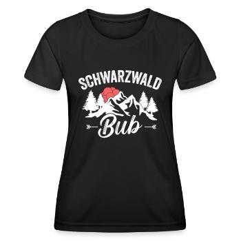 Schwarzwaldbub Schwarzwald Bollenhut Freiburg - Frauen Funktions-T-Shirt - Schwarz - Vorne - AI Model Female 172 light (172cm)