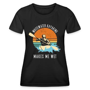 Le kayak en eau vive me rend humide - T-shirt sport Femme - noir - Devant - AI Model Female 172 light (172cm)