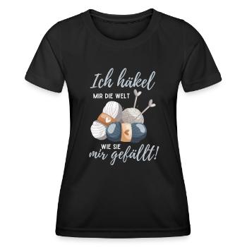 Häklerin häkeln Häklerinnen Geschenk Häkelnadel - Frauen Funktions-T-Shirt - Schwarz - Vorne - AI Model Female 172 light (172cm)