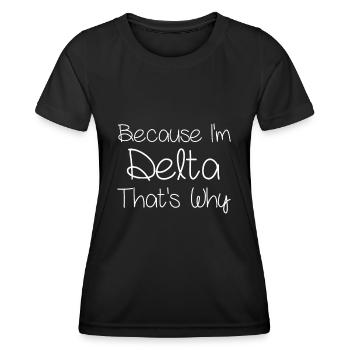 DELTA Lustiger personalisierter Geburtstag - Frauen Funktions-T-Shirt - Schwarz - Vorne - AI Model Female 172 light (172cm)