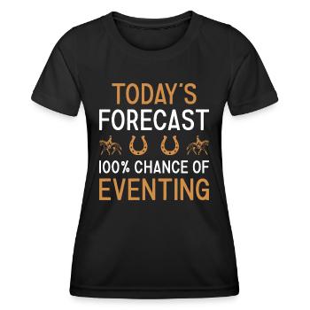 Rider Today's Forecast Eventing - Frauen Funktions-T-Shirt - Schwarz - Vorne - AI Model Female 172 light (172cm)